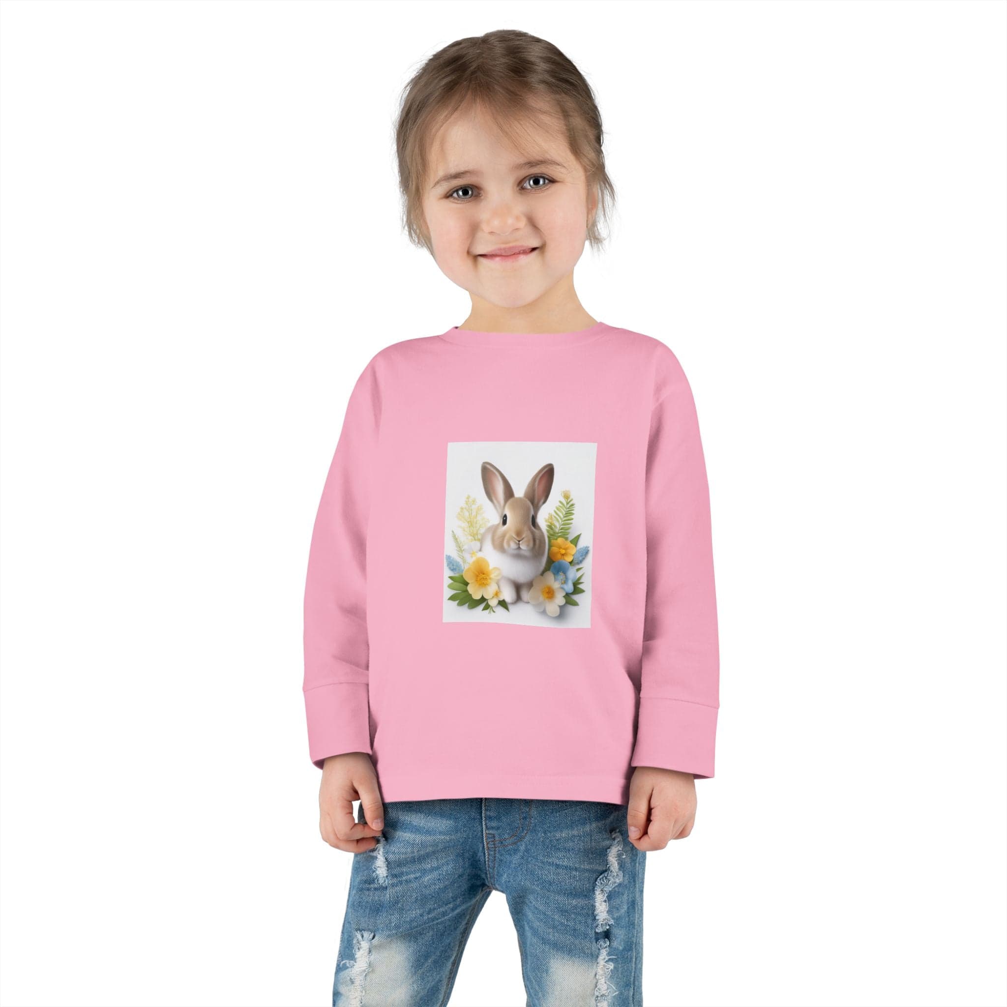 Adorable Comfort: Custom Bunny Toddler Long-Sleeve Tee with UCCA Logo Kids clothes