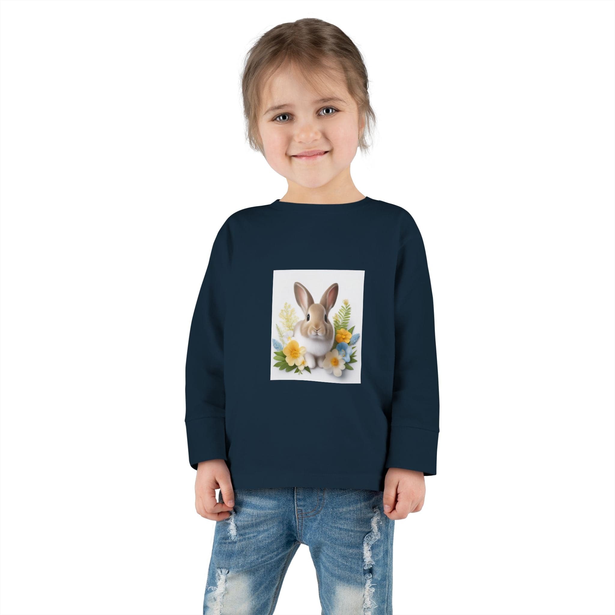 Adorable Comfort: Custom Bunny Toddler Long-Sleeve Tee with UCCA Logo Kids clothes