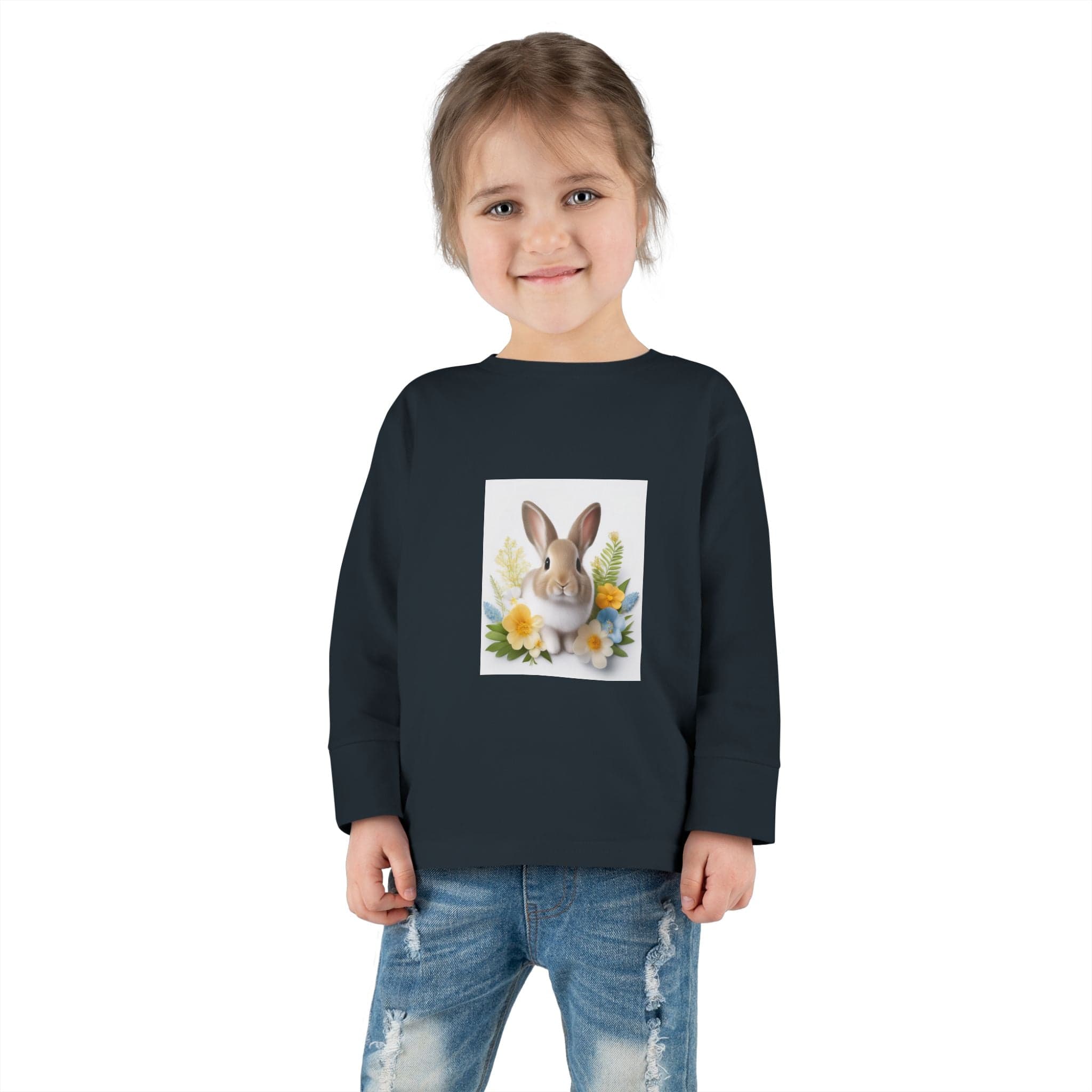 Adorable Comfort: Custom Bunny Toddler Long-Sleeve Tee with UCCA Logo Kids clothes