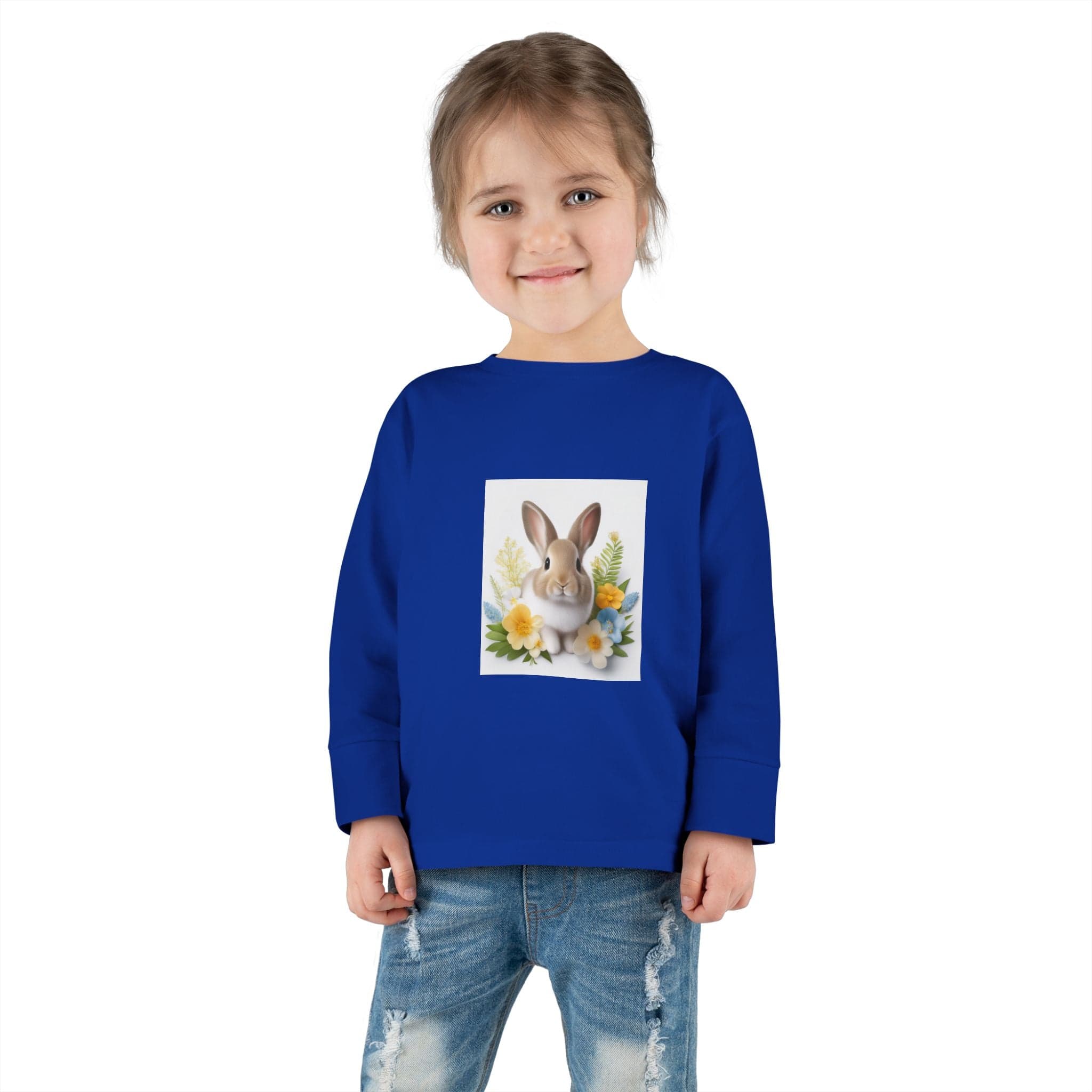 Adorable Comfort: Custom Bunny Toddler Long-Sleeve Tee with UCCA Logo Kids clothes