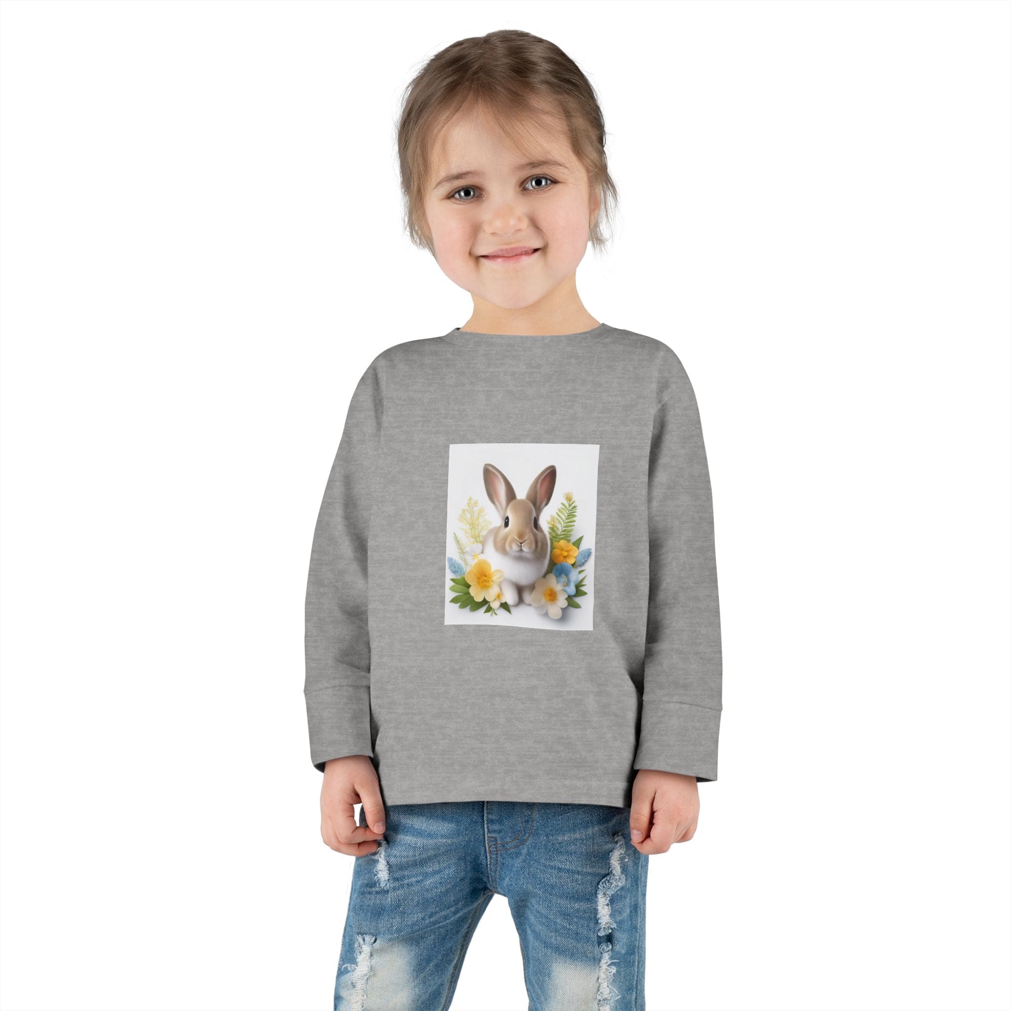 Adorable Comfort: Custom Bunny Toddler Long-Sleeve Tee with UCCA Logo Kids clothes