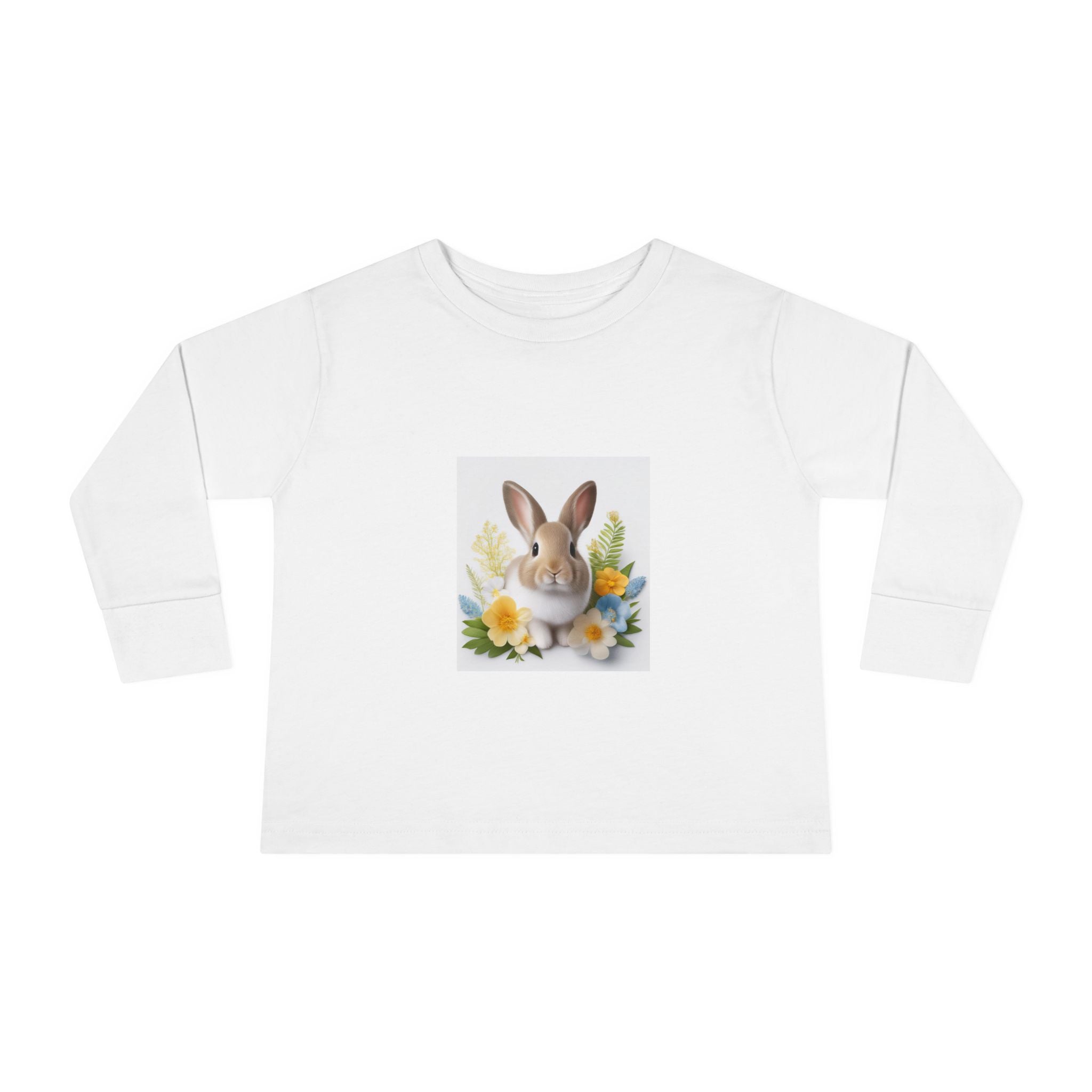 Adorable Comfort: Custom Bunny Toddler Long-Sleeve Tee with UCCA Logo Kids clothes