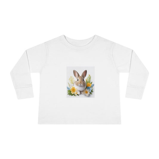 Adorable Comfort: Custom Bunny Toddler Long-Sleeve Tee with UCCA Logo Kids clothes
