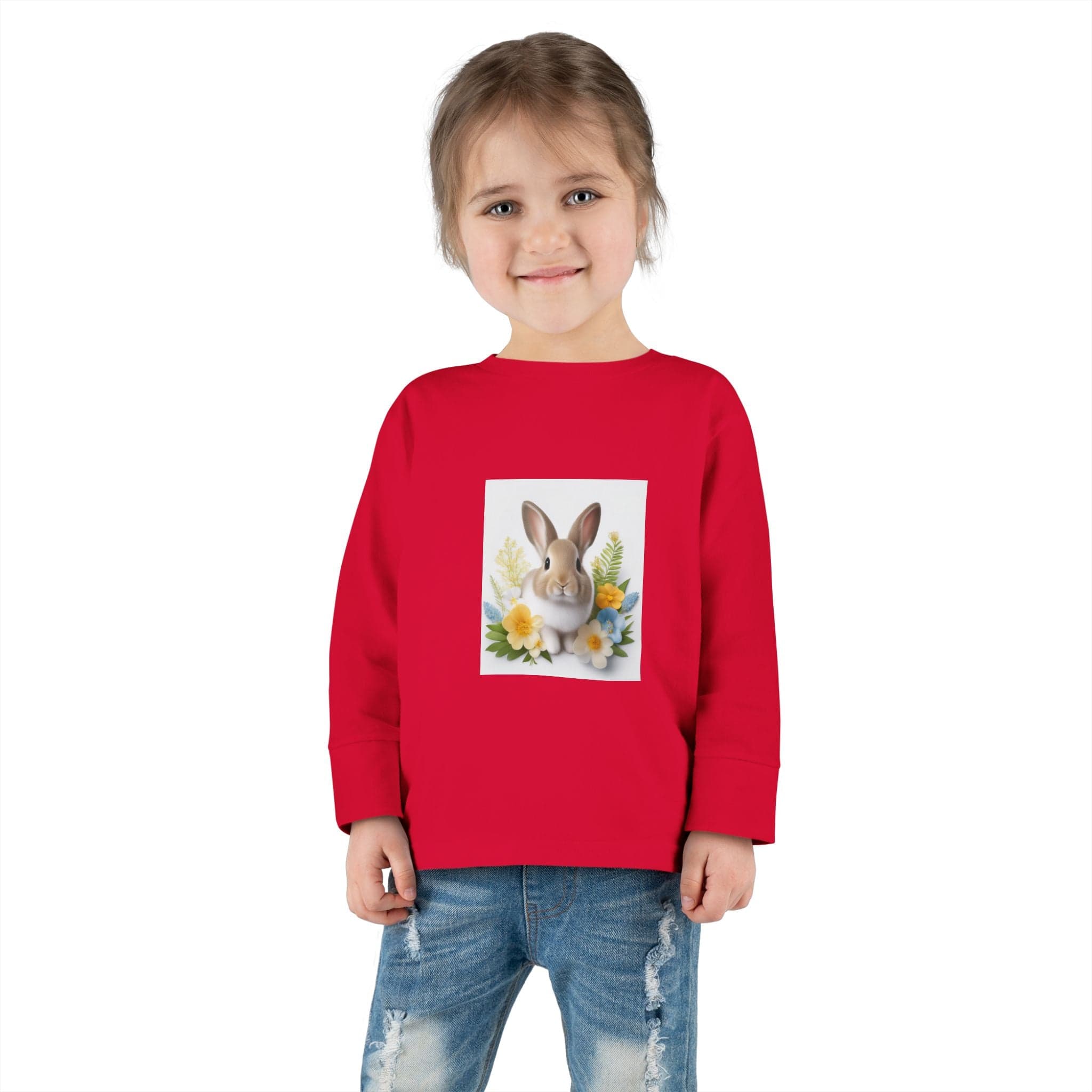 Adorable Comfort: Custom Bunny Toddler Long-Sleeve Tee with UCCA Logo Kids clothes