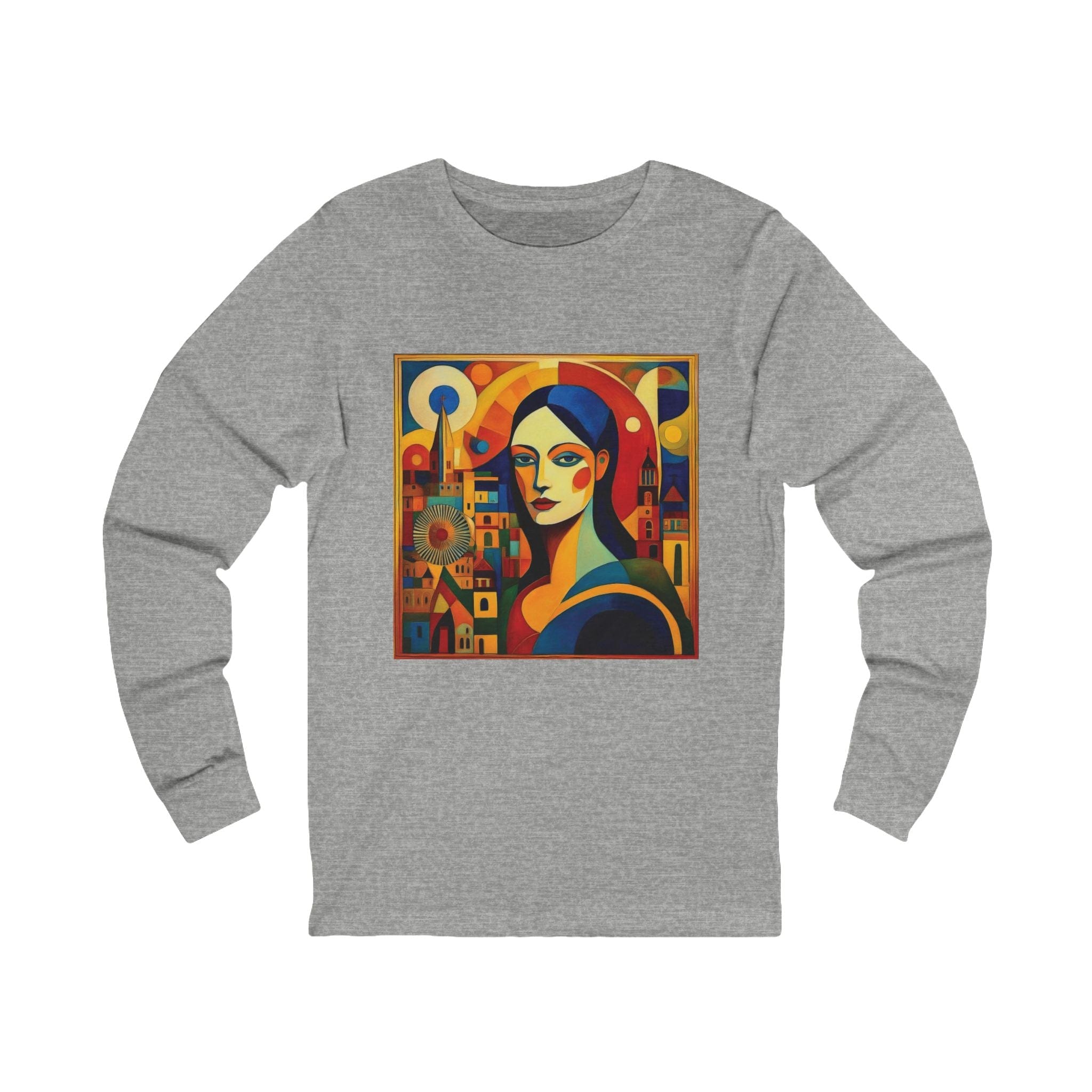Art Series: Abstract Elegance Long Sleeve Unisex Jersey Tee - Single Print S / Athletic Heather Long-sleeve