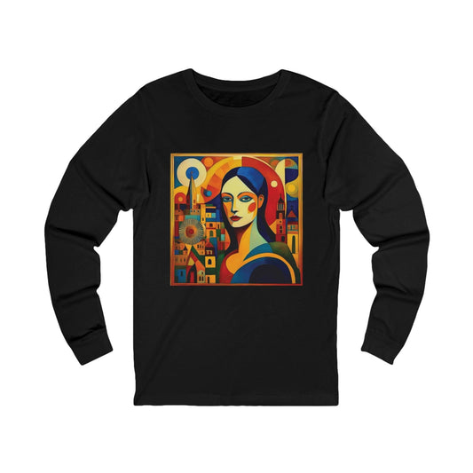 Art Series: Abstract Elegance Long Sleeve Unisex Jersey Tee - Single Print S / Black Long-sleeve