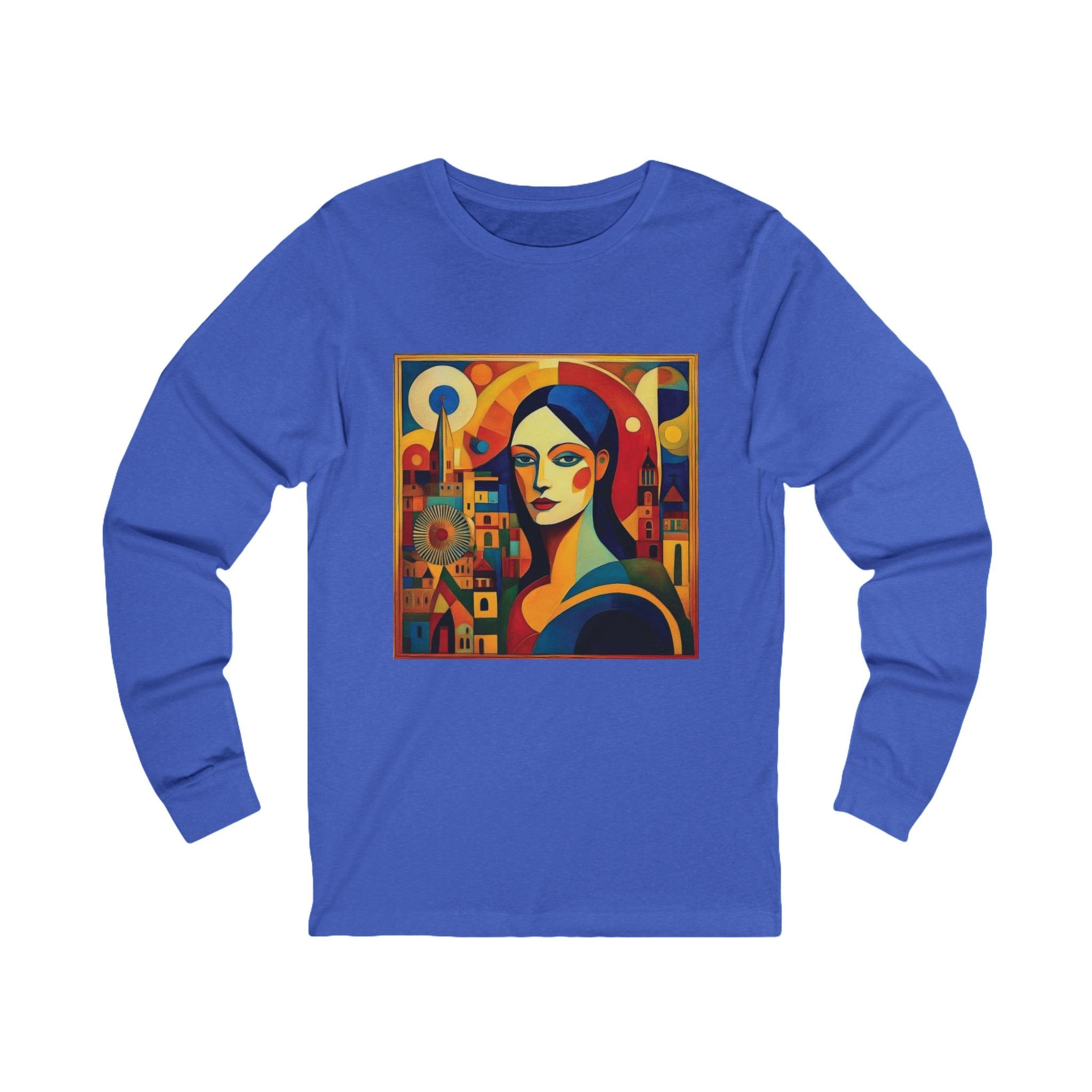 Art Series: Abstract Elegance Long Sleeve Unisex Jersey Tee - Single Print S / True Royal TriBlend Long-sleeve