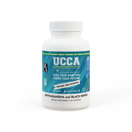 Ashwagandha and Black Pepper Supplement (60 capsules) White bottle + cap / Unflavored / 60 Vegetable capsules Food Supplements