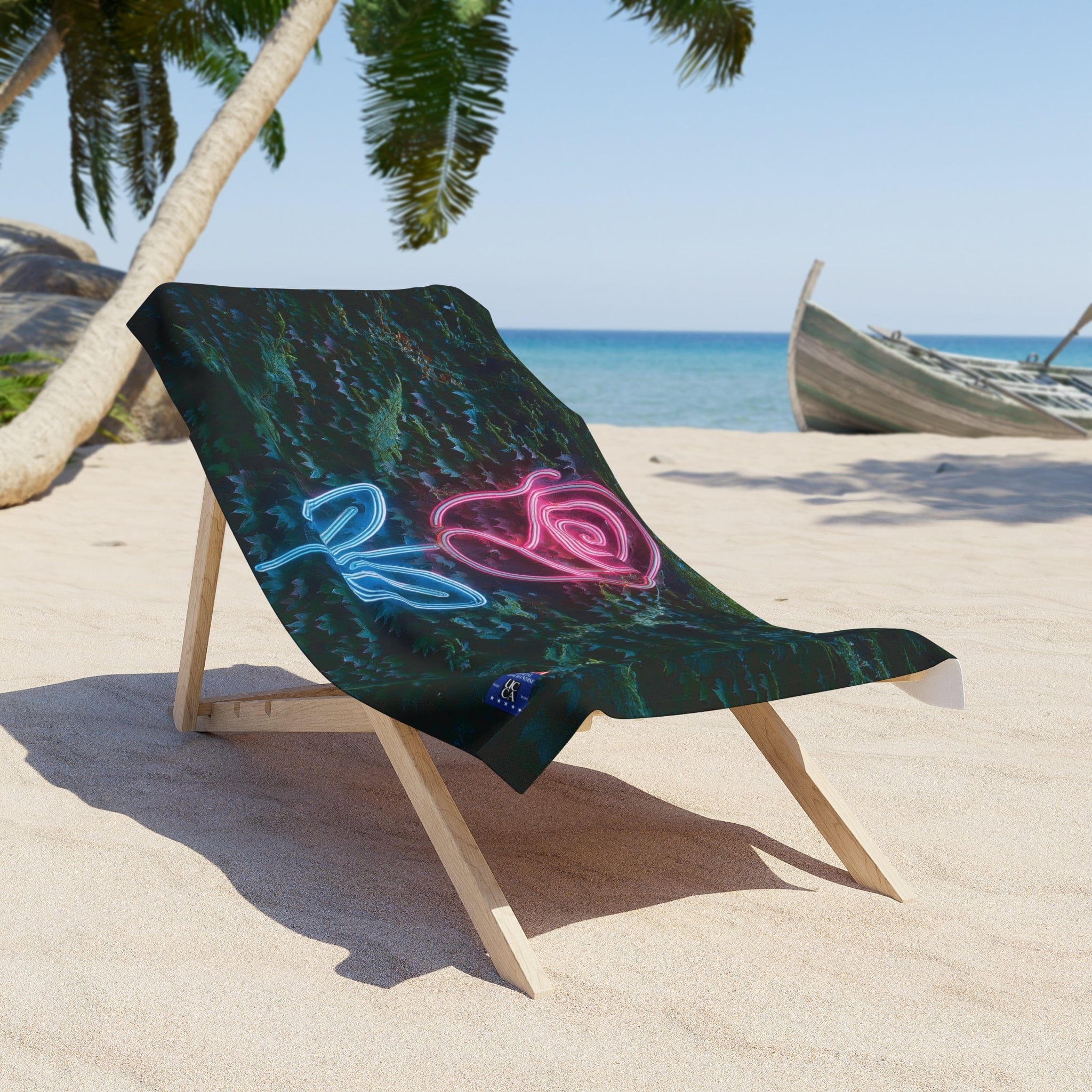 Bloom in Style: UCCA Neon Rose Beach Towel - 2 sizes available Home Decor