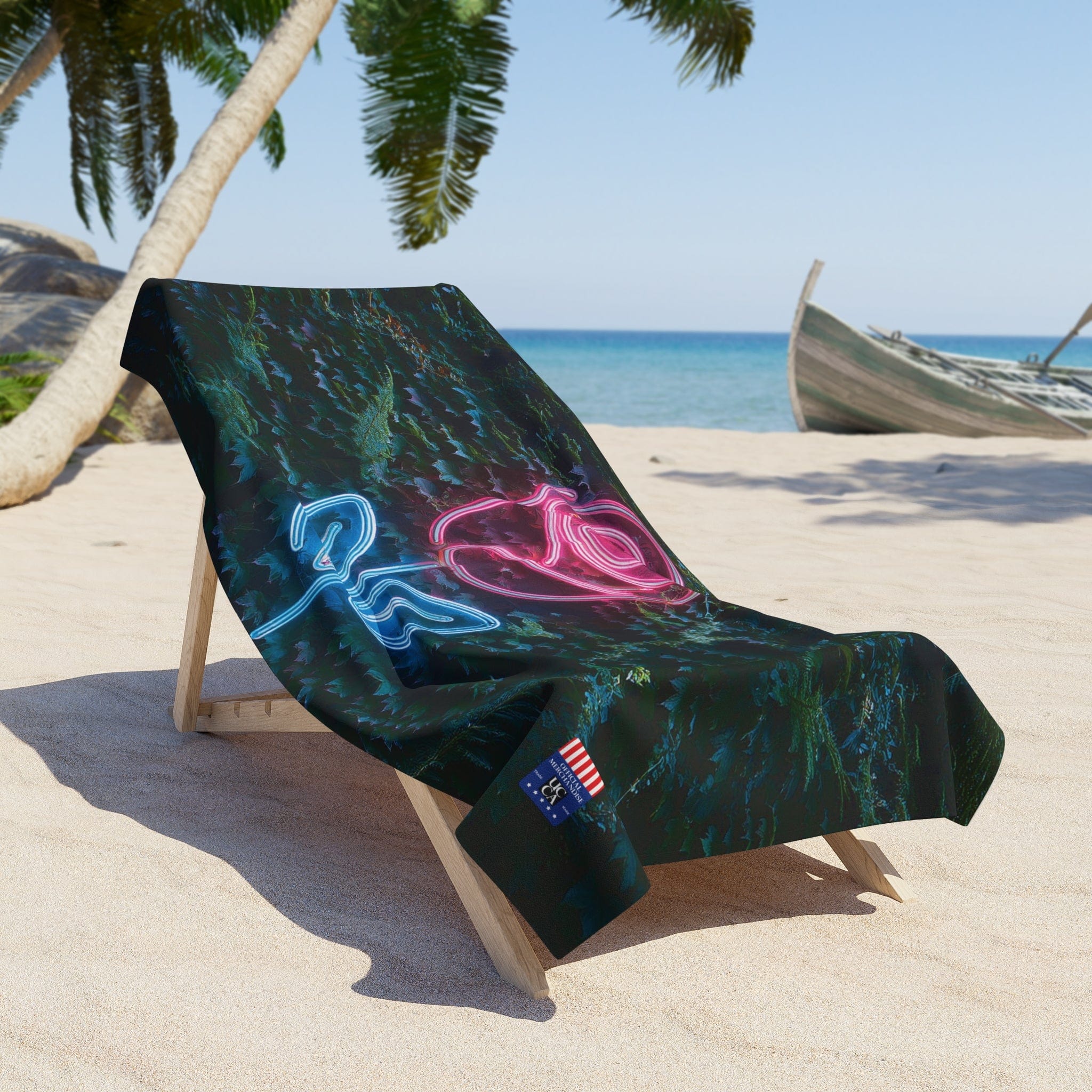 Bloom in Style: UCCA Neon Rose Beach Towel - 2 sizes available Home Decor