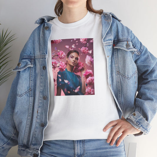 "Blossoms in Bloom" Women's Heavy Cotton T-Shirt White / S T-Shirt
