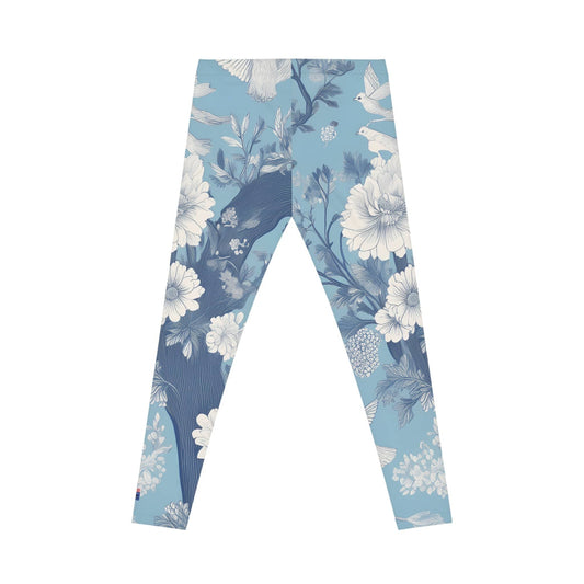 Blue Toile Garden Leggings – Classic Meets Comfort All Over Prints