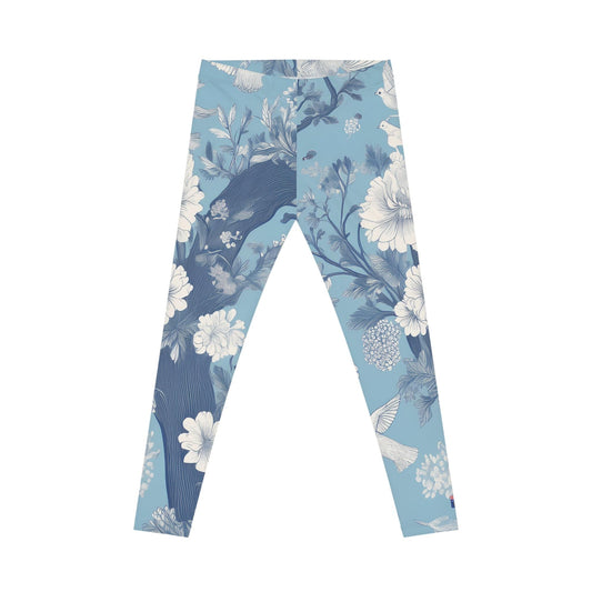 Blue Toile Garden Leggings – Classic Meets Comfort All Over Prints