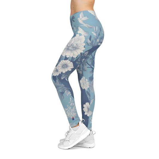 Blue Toile Garden Leggings – Classic Meets Comfort All Over Prints