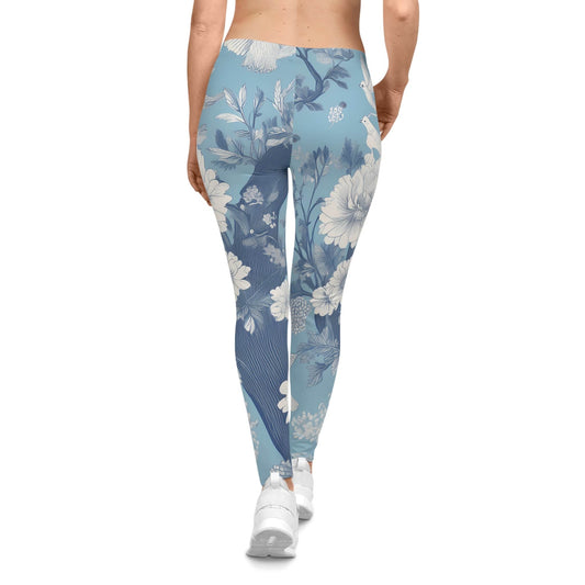 Blue Toile Garden Leggings – Classic Meets Comfort All Over Prints