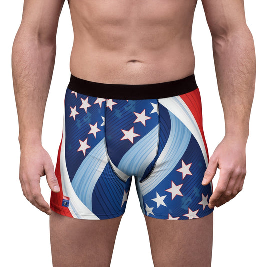 Bold & Brave – Men’s Stars & Stripes-Inspired Boxer Briefs XS / Black stitching All Over Prints