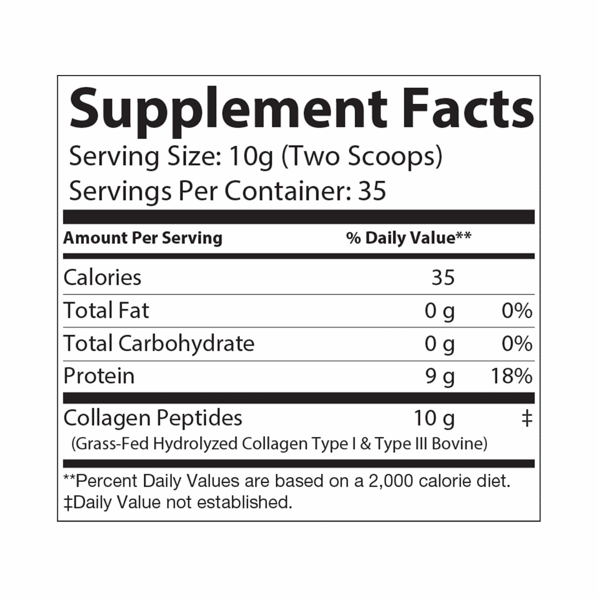 Collagen Peptides Type I & III Supplement (350g, 12.3oz) White jar + lid / NET WT 12.35 OZ (350g) / Unflavored Food Supplements