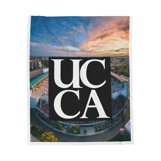 Cozy Up in Collegiate Style - UCCA Print Plush Blanket 50" × 60" All Over Prints