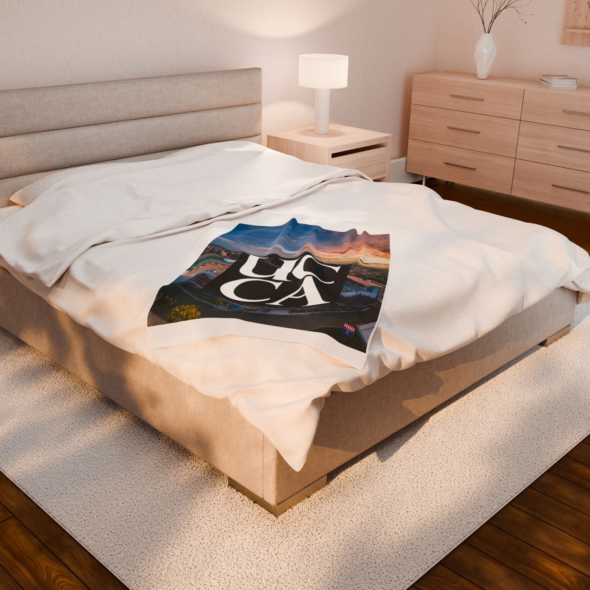 Cozy Up in Collegiate Style - UCCA Print Plush Blanket All Over Prints