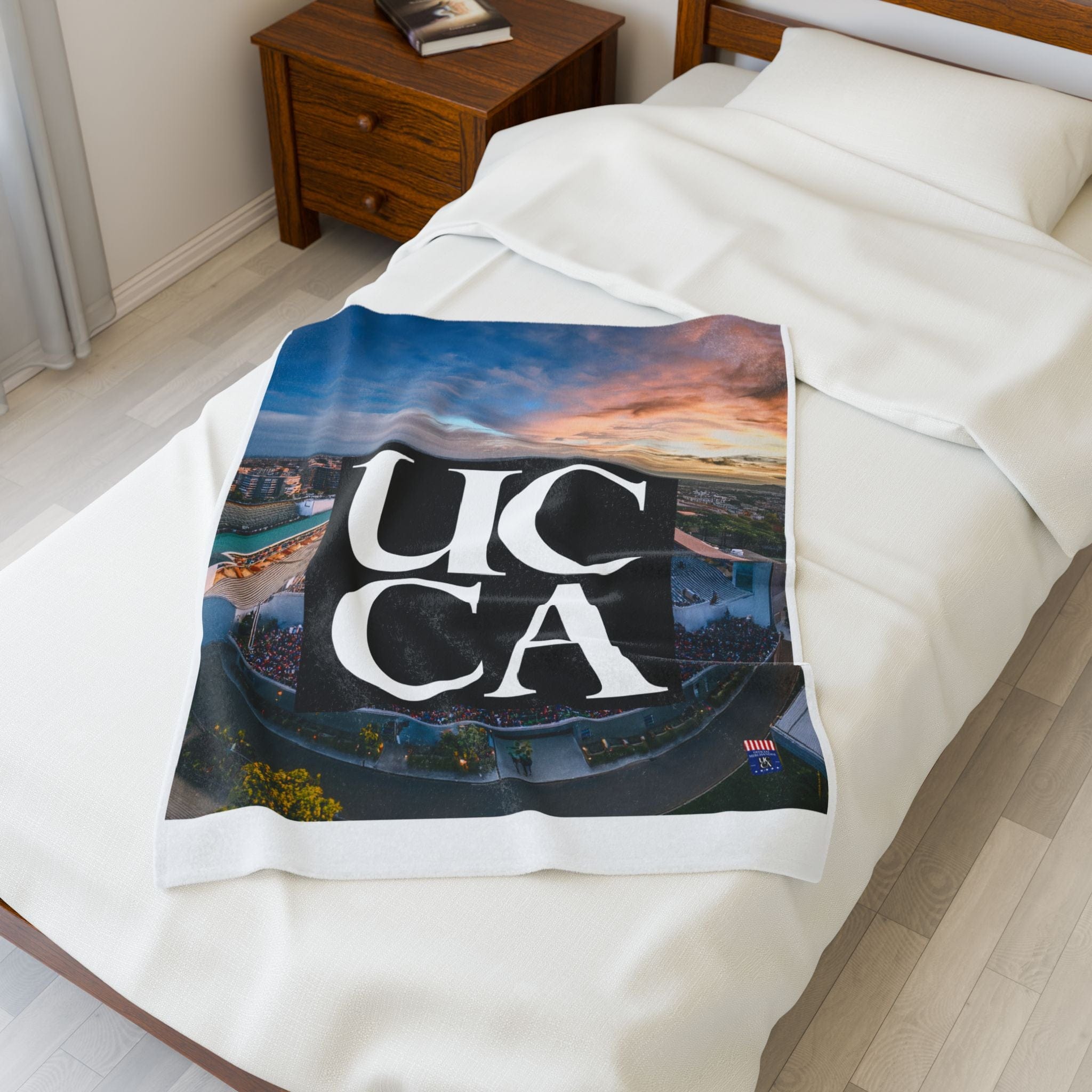Cozy Up in Collegiate Style - UCCA Print Plush Blanket All Over Prints