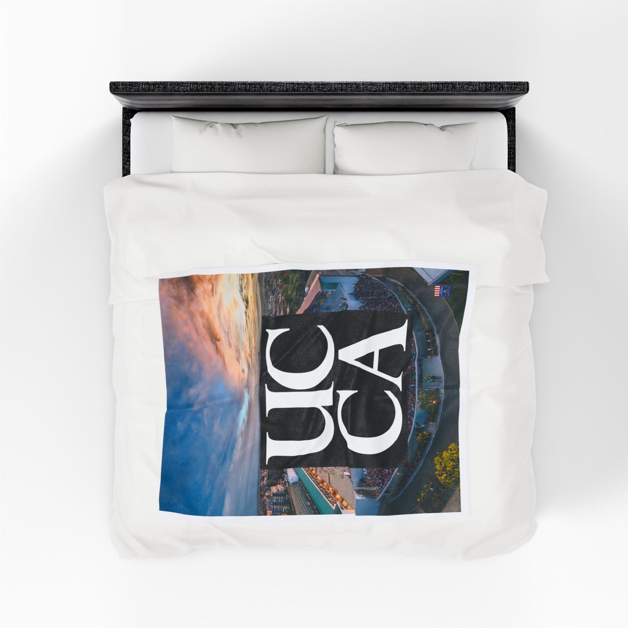 Cozy Up in Collegiate Style - UCCA Print Plush Blanket All Over Prints
