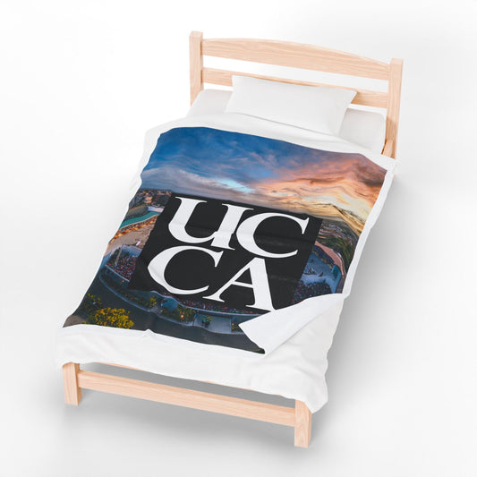 Cozy Up in Collegiate Style - UCCA Print Plush Blanket All Over Prints
