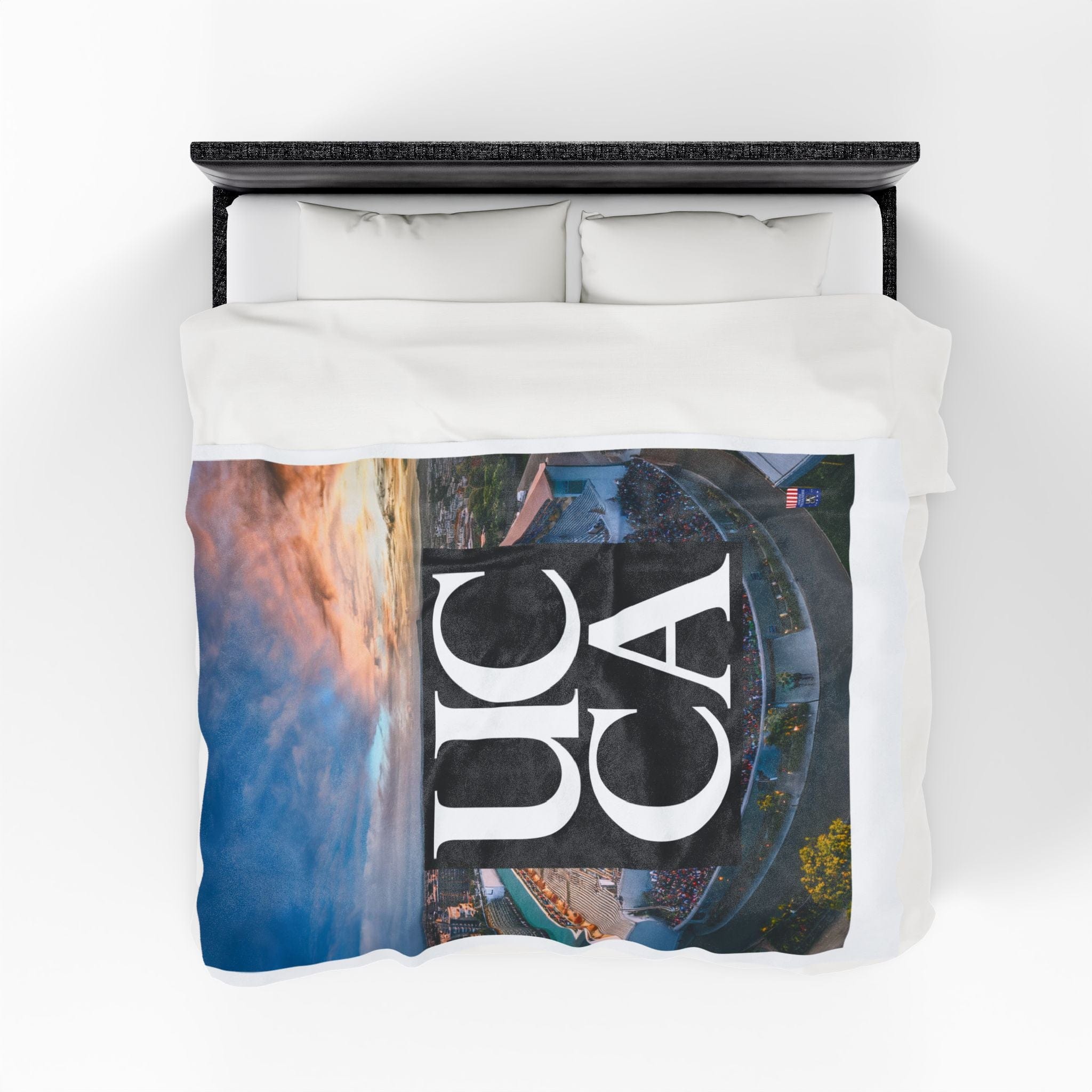 Cozy Up in Collegiate Style - UCCA Print Plush Blanket All Over Prints