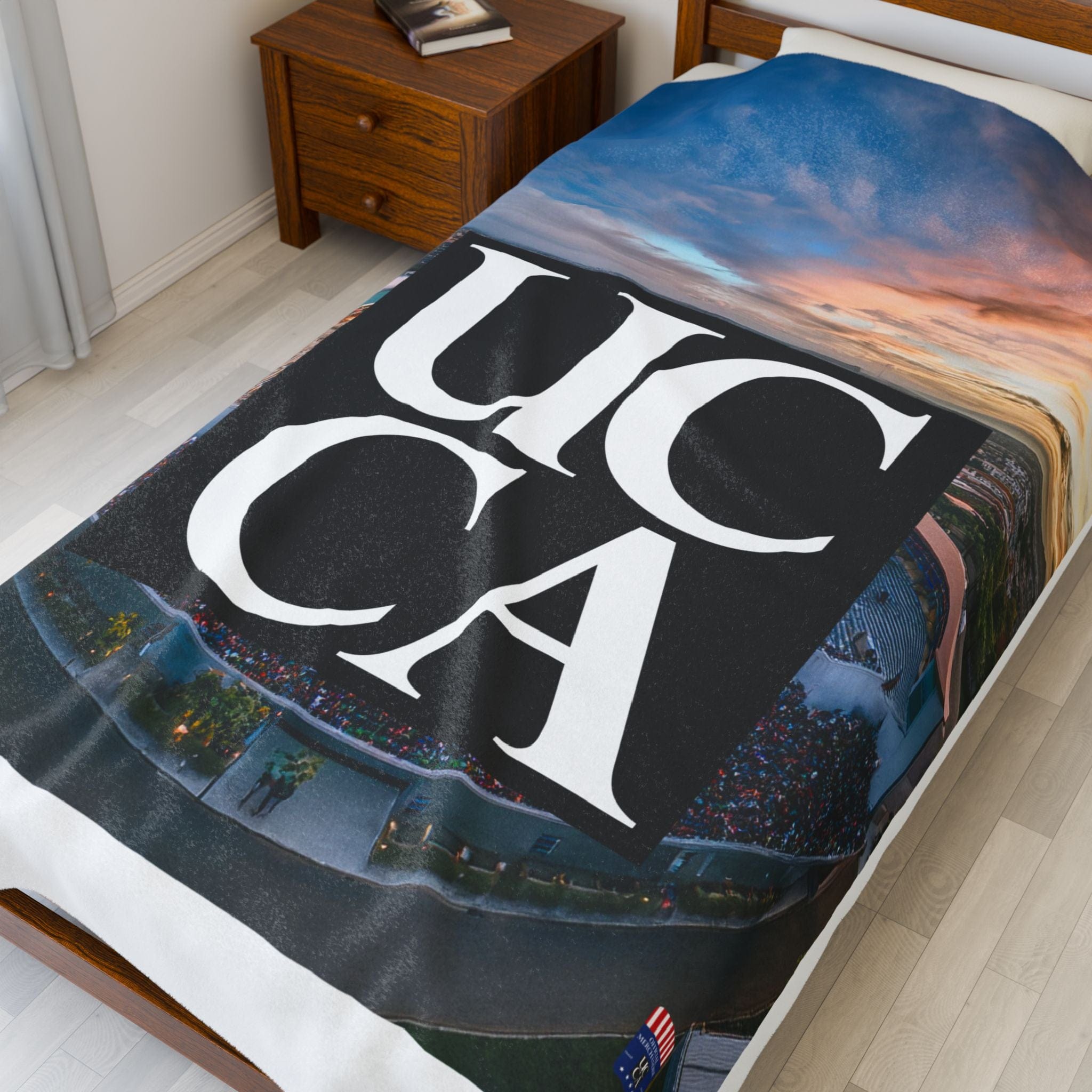 Cozy Up in Collegiate Style - UCCA Print Plush Blanket All Over Prints