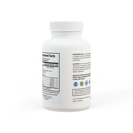 Digestive Enzyme Blend Supplement (60 Capsules) White bottle + cap / Unflavored / 60 Vegetable capsules Food Supplements
