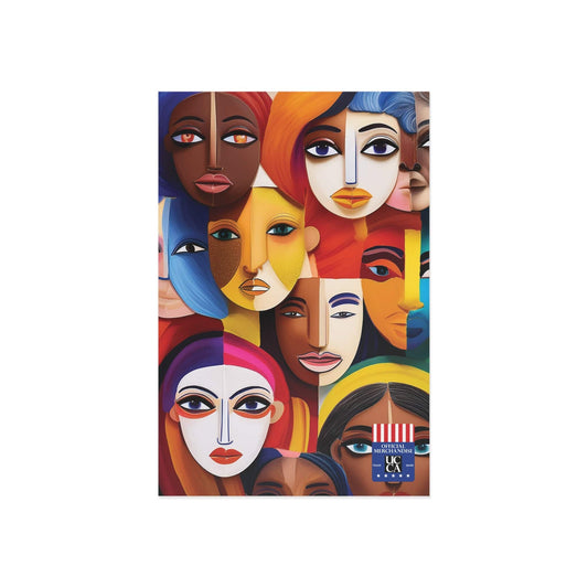 Fine Art Postcard: A Mosaic of Faces and Diversity - 2 sizes available 6" x 4" / 1 pc / Glossy Paper products