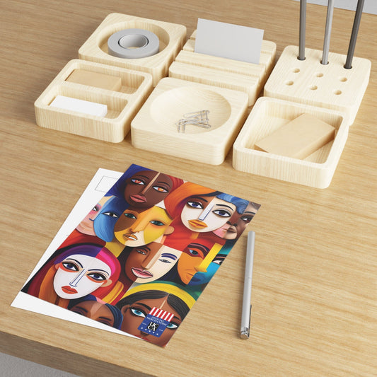 Fine Art Postcard: A Mosaic of Faces and Diversity - 2 sizes available Paper products