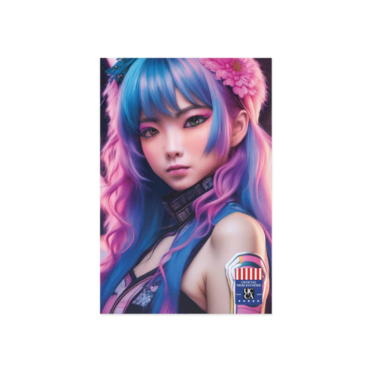 Fine Art Postcard: Anime Elegance in Full Bloom - 2 sizes available 6" x 4" / 1 pc / Glossy Paper products