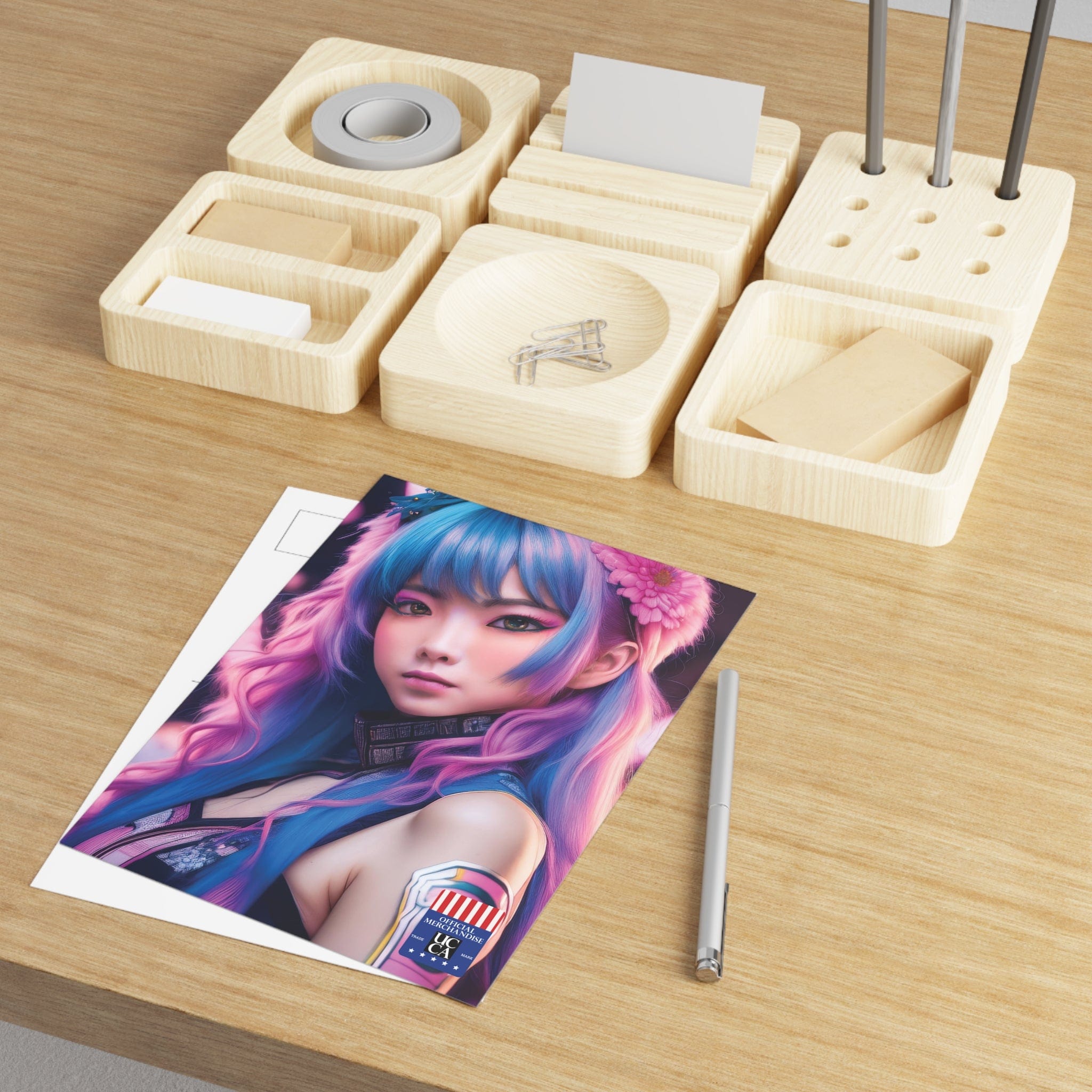 Fine Art Postcard: Anime Elegance in Full Bloom - 2 sizes available Paper products