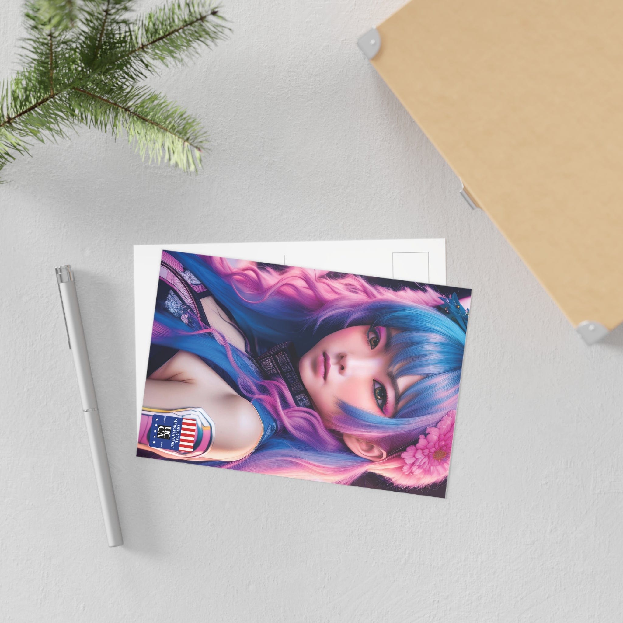 Fine Art Postcard: Anime Elegance in Full Bloom - 2 sizes available Paper products