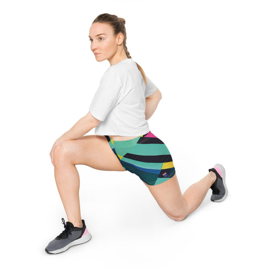 Flashback to Fitness – Retro 80s Women's Workout Shorts XS / Brushed Faux Suede All Over Prints