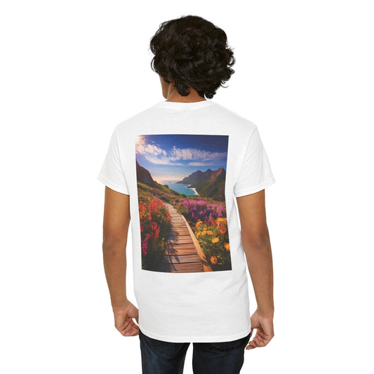 "Footprints in the Sand" & "Path to Paradise" Unisex Heavy Cotton Tee T-Shirt