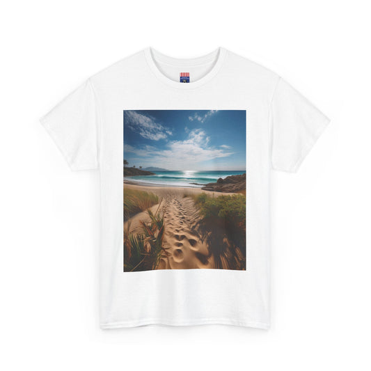 "Footprints in the Sand" & "Path to Paradise" Unisex Heavy Cotton Tee T-Shirt