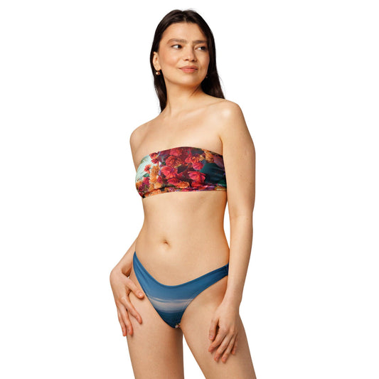 Hawaii ‘70 Bandeau Bikini 🌺 - Recycled fabric blend