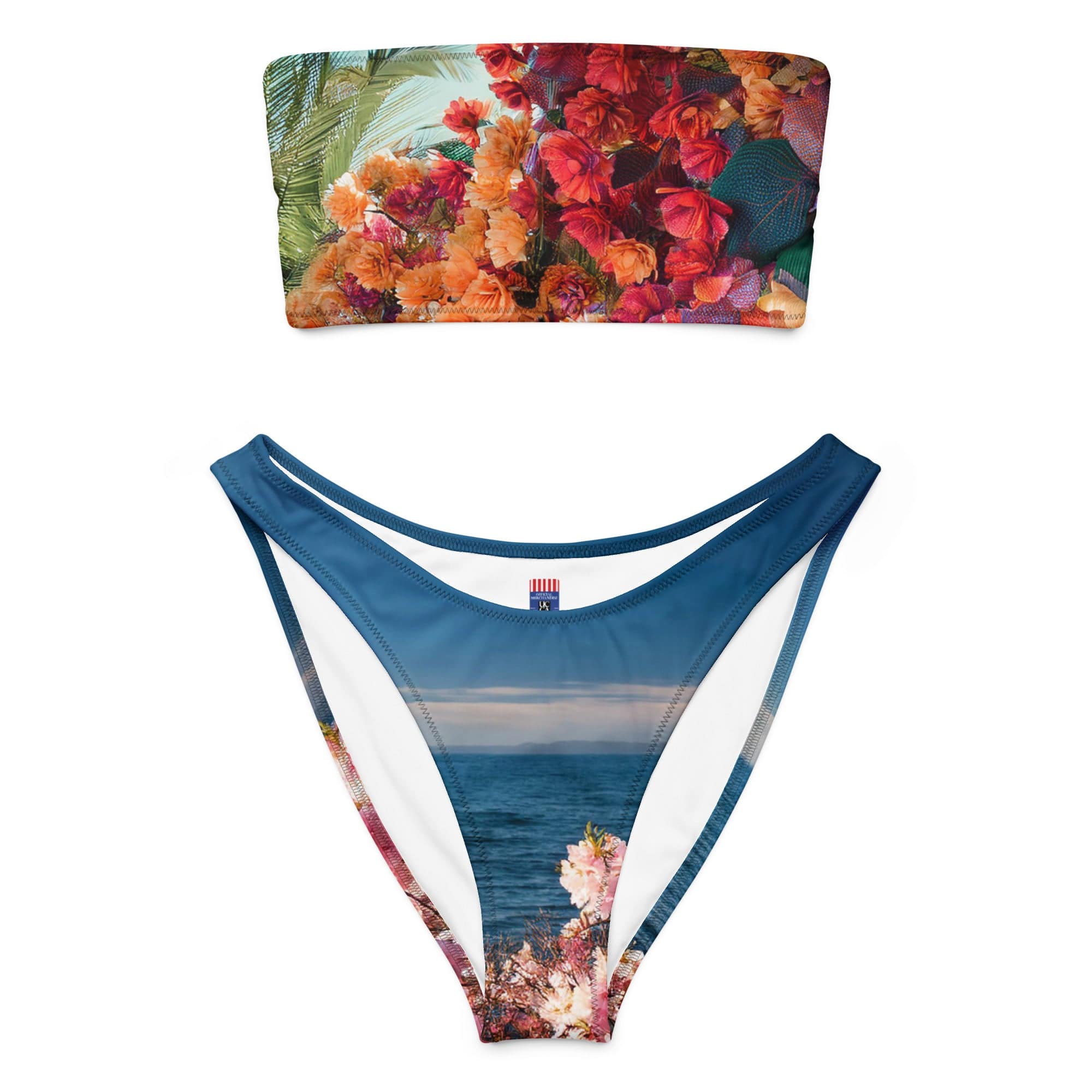 Hawaii ‘70 Bandeau Bikini 🌺 - Recycled fabric blend 2XS