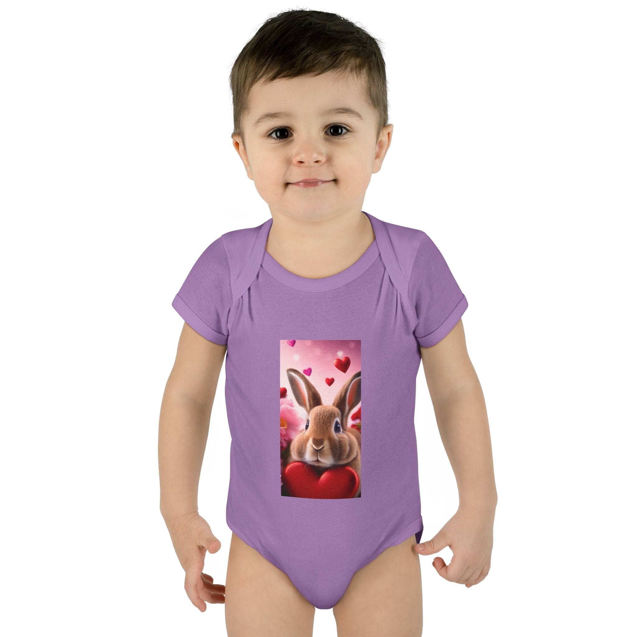 Little Heartbreaker Bunny Bodysuit – Boys’ Edition NB (0-3M) / Lavender Kids clothes