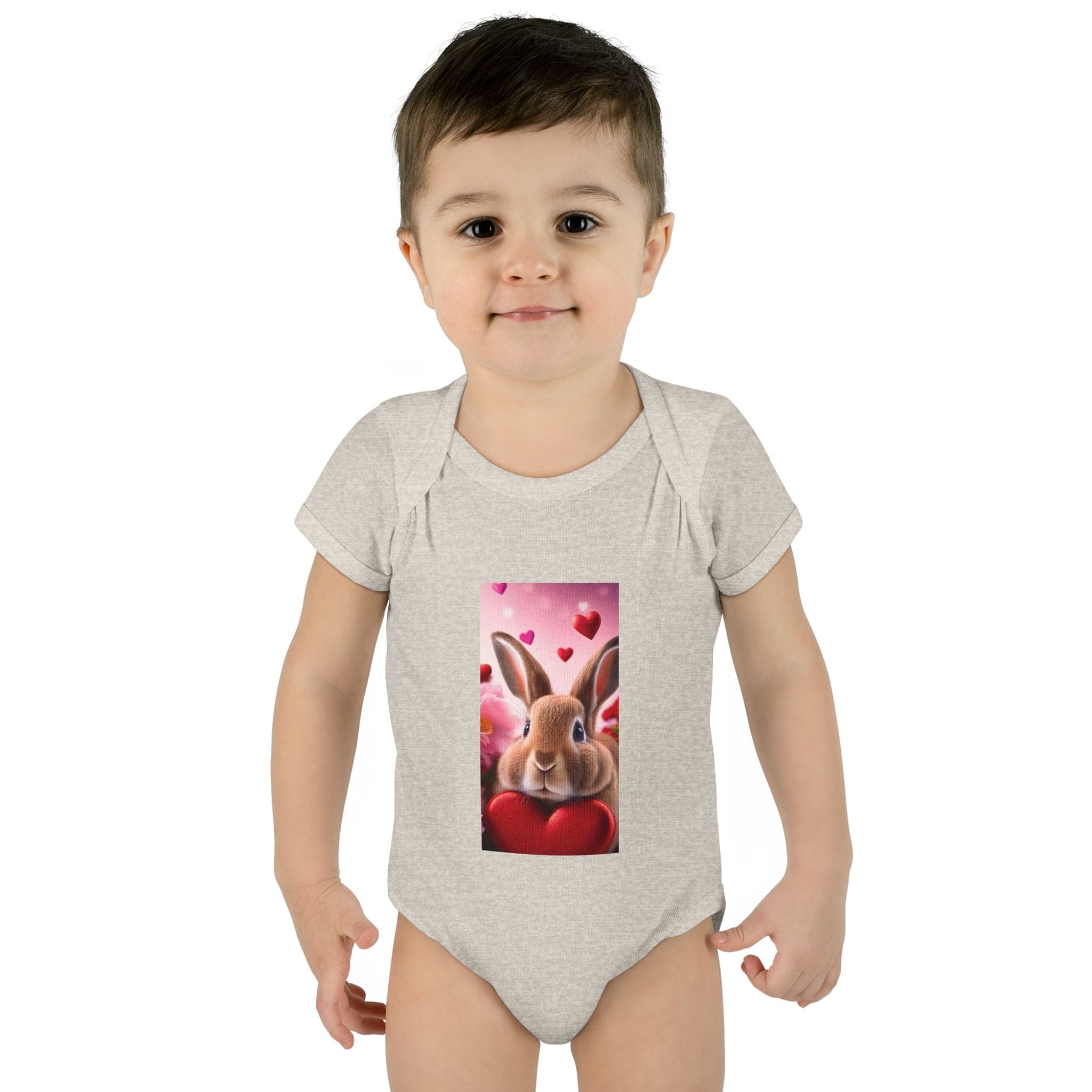 Little Heartbreaker Bunny Bodysuit – Boys’ Edition NB (0-3M) / Natural Heather Kids clothes