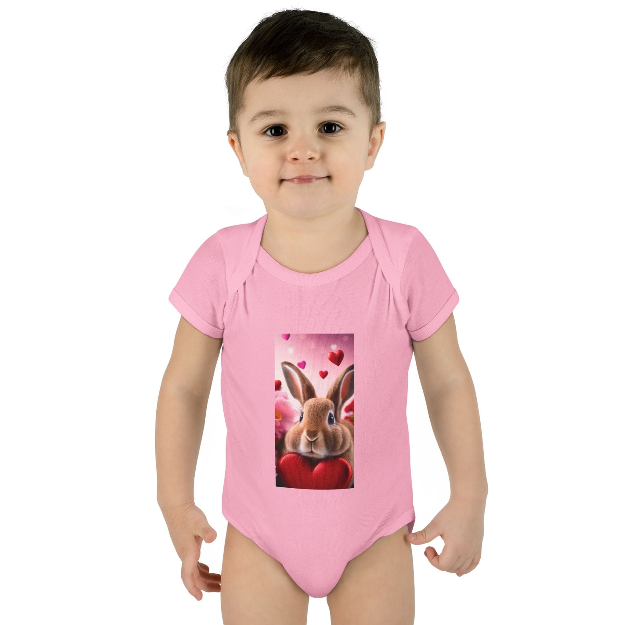 Little Heartbreaker Bunny Bodysuit – Boys’ Edition NB (0-3M) / Pink Kids clothes
