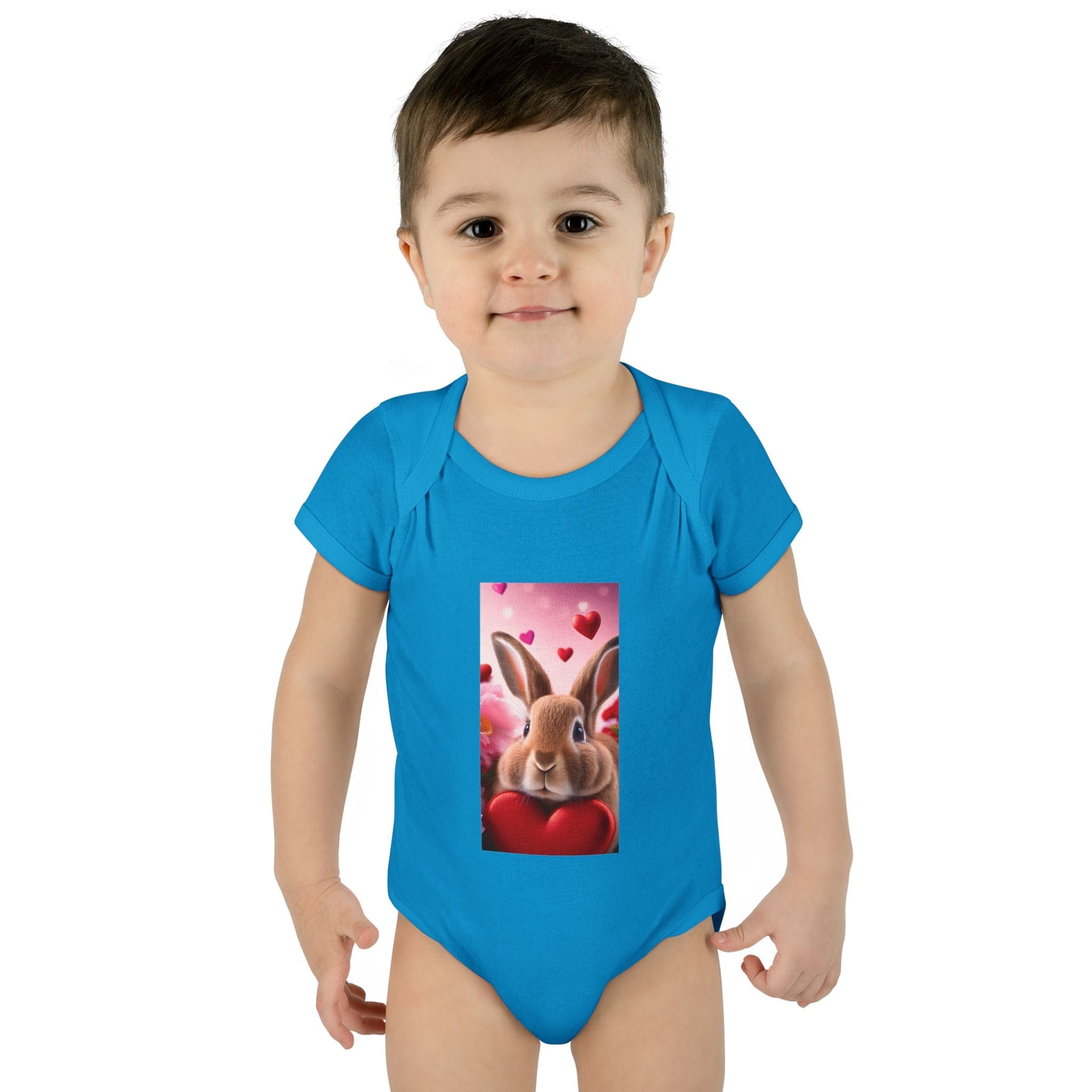 Little Heartbreaker Bunny Bodysuit – Boys’ Edition NB (0-3M) / Turquoise Kids clothes