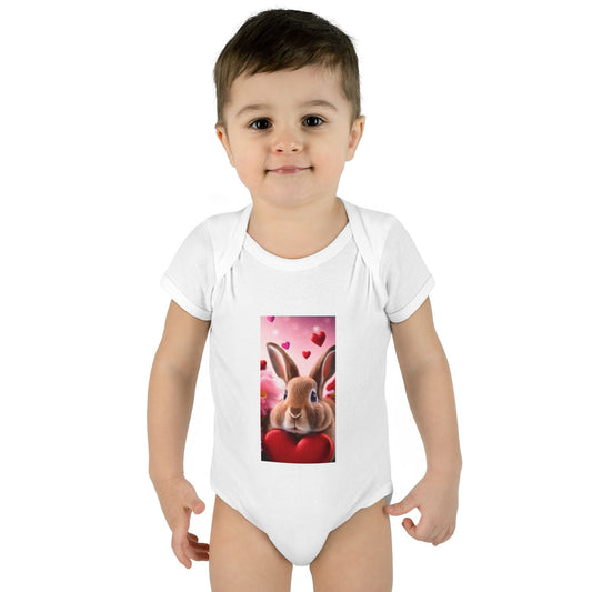 Little Heartbreaker Bunny Bodysuit – Boys’ Edition NB (0-3M) / White Kids clothes