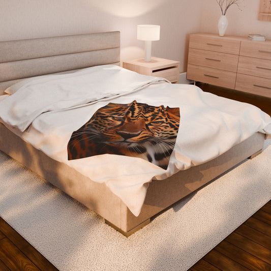 Lounge King Leopard Face Plush Blanket All Over Prints