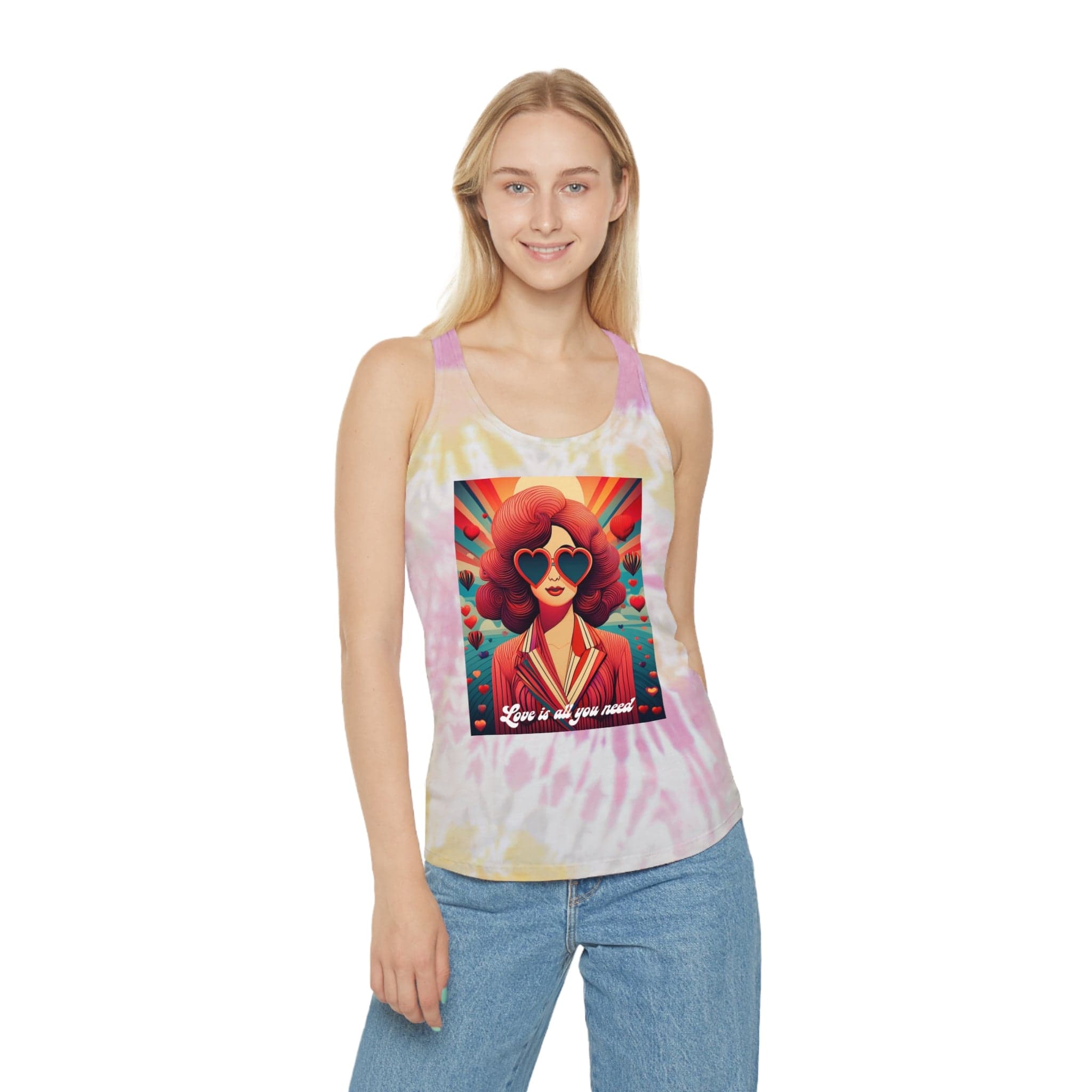 Love Is All You Need – Tie-Dye Tank - 3 Colour ways of base Tie-Die to choose from. Desert Rose / S Tank Top