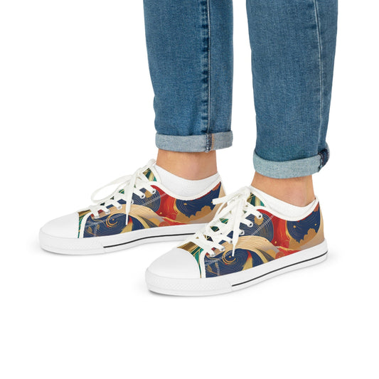 Lunar Luxe Low Top Sneakers: Celebrate the New Year in Style US 5 / White sole Shoes