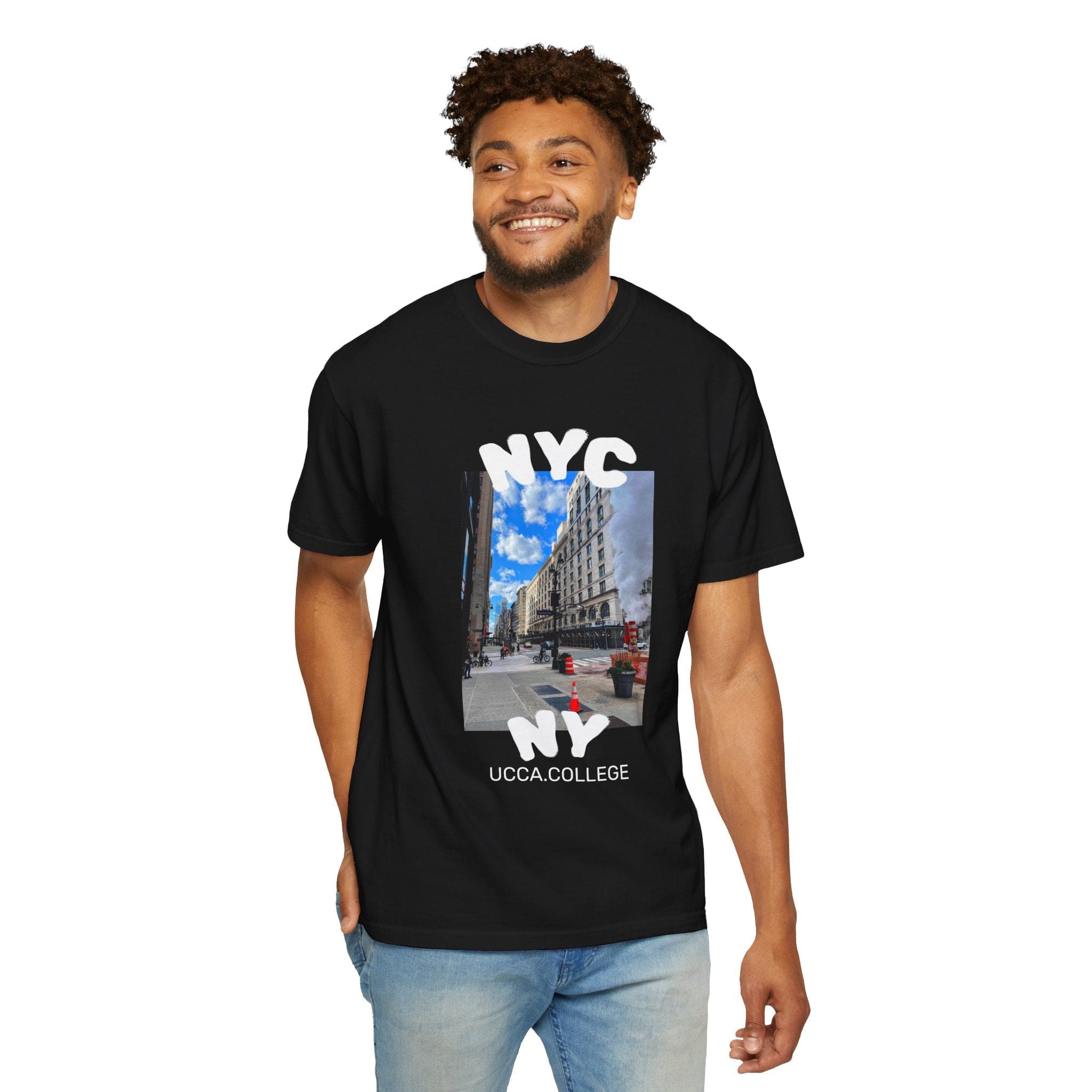 Madison Ave Steam – NYC Street Scene Tee - Mens T-Shirt