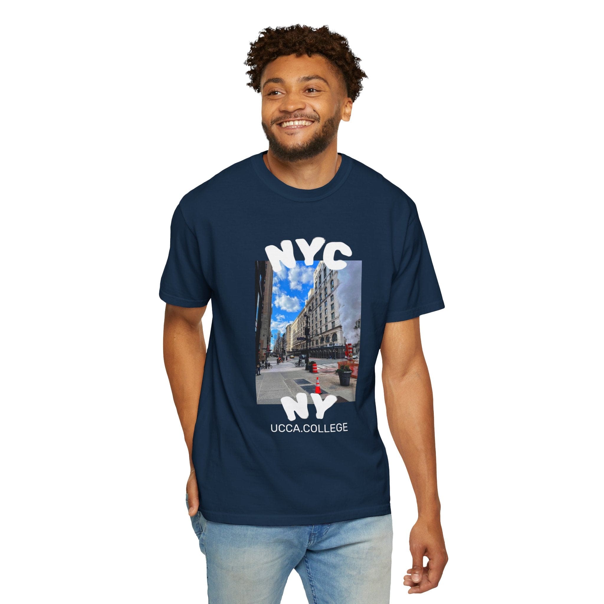 Madison Ave Steam – NYC Street Scene Tee - Mens T-Shirt
