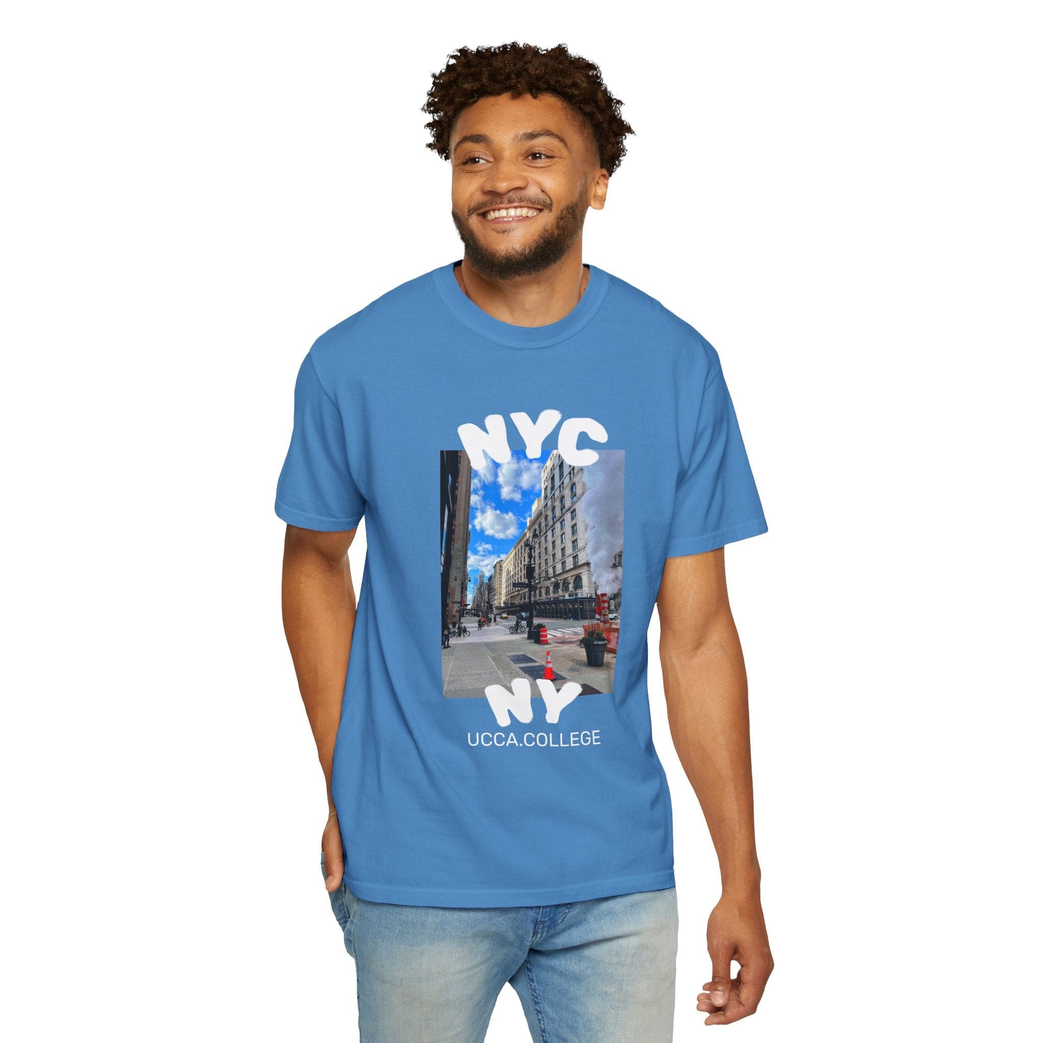 Madison Ave Steam – NYC Street Scene Tee - Mens T-Shirt